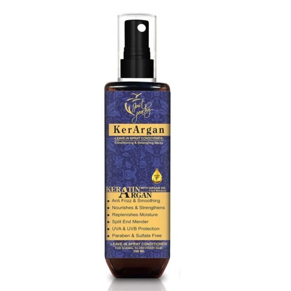 Just Peachy Kerargan Keratin Argan Oil Vitamin E Leave-In Moisture Spray Conditioner