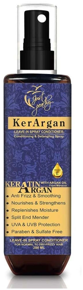 Just Peachy Kerargan Keratin Argan Oil Vitamin E Leave-In Moisture Spray Conditioner 200ml Just Peachy Kerargan Keratin Argan Oil Vitamin E Leave-In Moisture Spray Conditioner