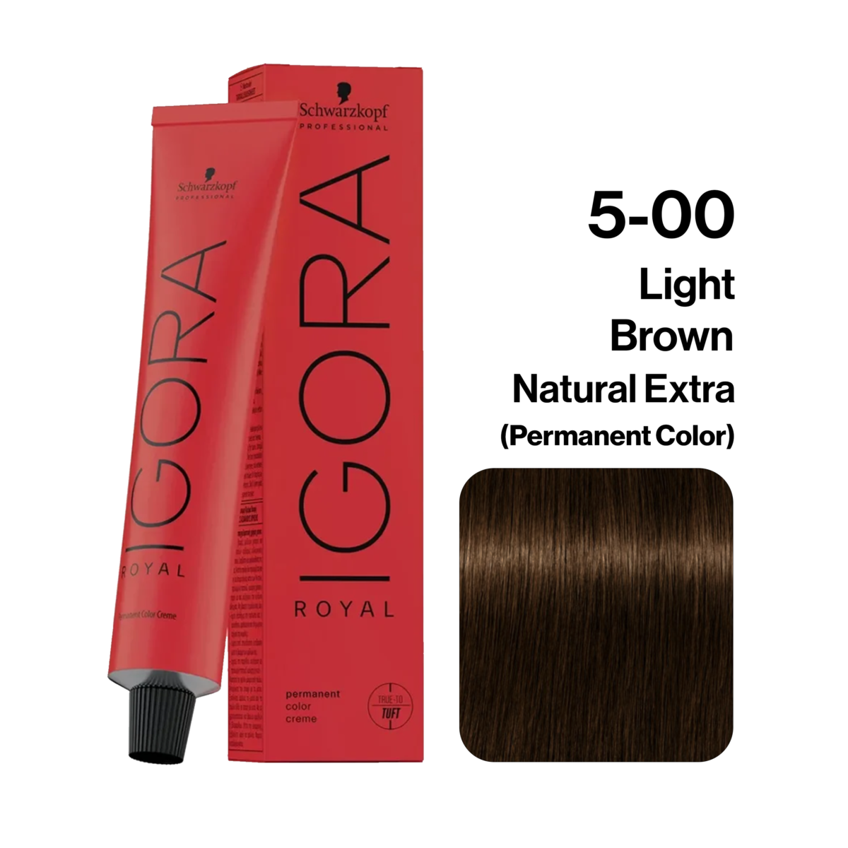 Schwarzkopf Igora Royal Hair Color, 5-00 Light Brown Natural Extra 60ml