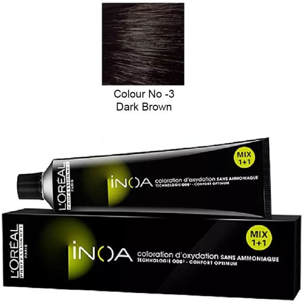L'Oreal Inoa Ammonia Free Hair Color 60G 3 Dark Brown