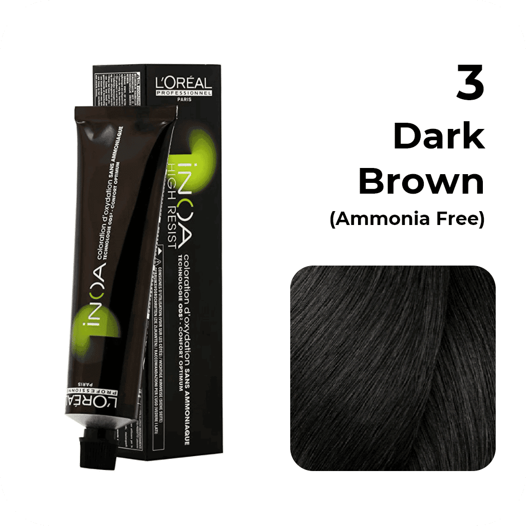 L'Oreal Inoa Ammonia Free Hair Color 60G 3.0 Dark Brown