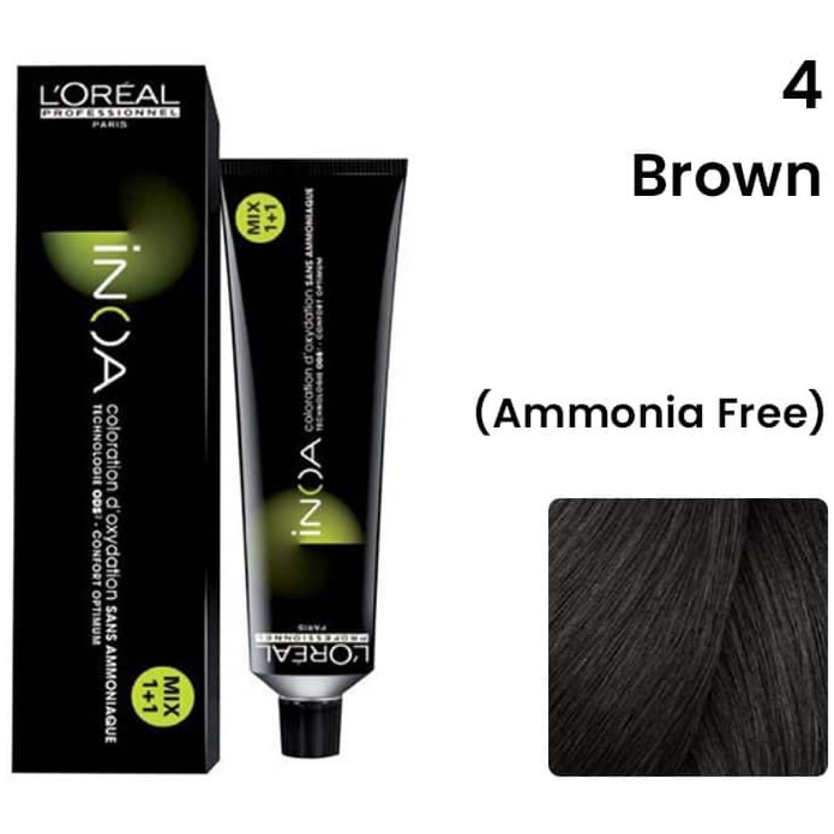 L'Oreal Inoa Ammonia Free Hair Color 60G 4 Brown