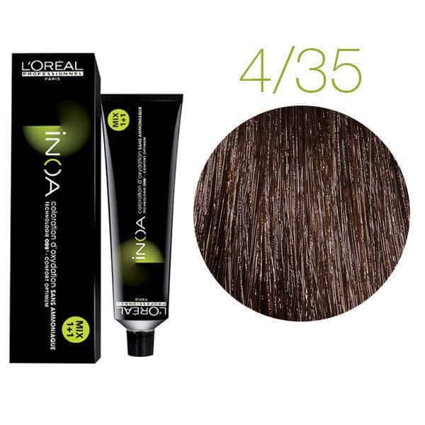 L'Oreal Inoa Ammonia Free Hair Color 60G 4.35 Golden Mahogany Brown