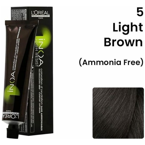 L'Oreal Inoa Ammonia Free Hair Color 60G 5 Light Brown