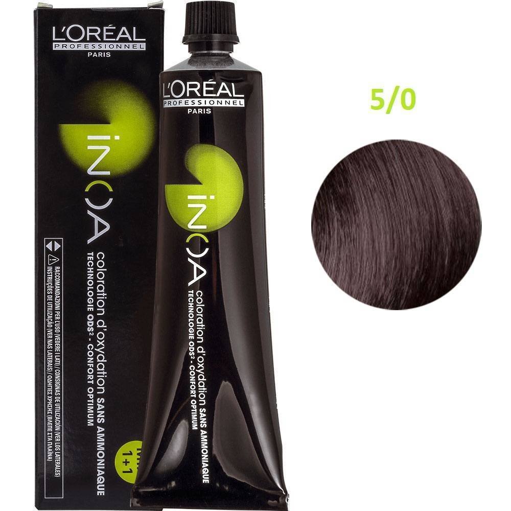L'Oreal Inoa Ammonia Free Hair Color 60G 5.0 Light Brown