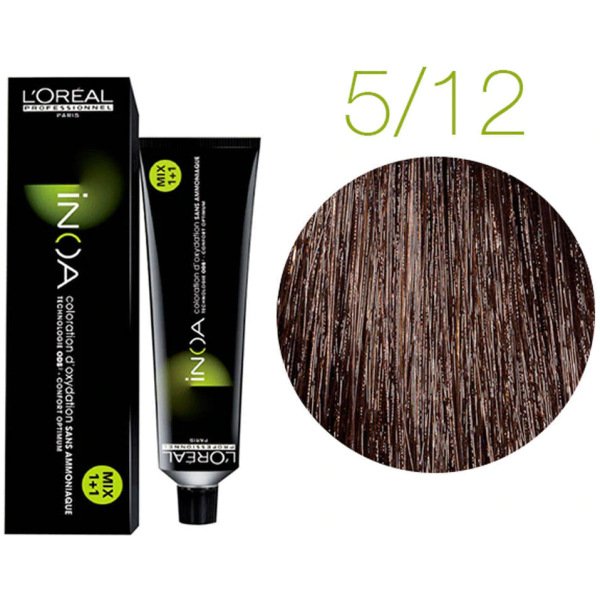 L'Oreal Inoa Ammonia Free Hair Color 60G 5.12 Light Ash Iridescent Brown