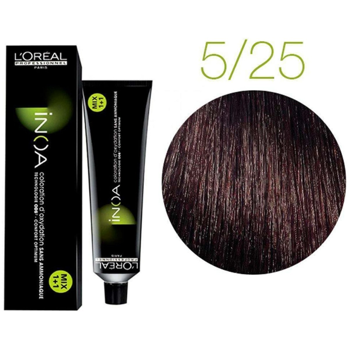 L'Oreal Inoa Ammonia Free Hair Color 60G 5.25 Light Mahogany Brown