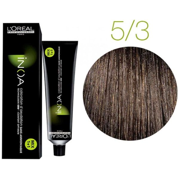 L'Oreal Inoa Ammonia Free Hair Color 60G 5.3 Light Golden Brown