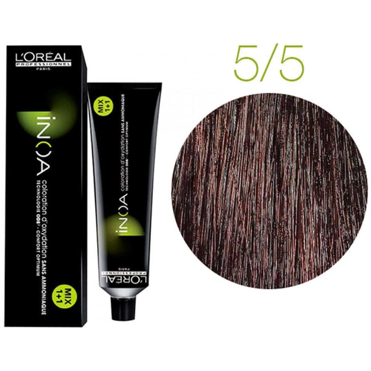 L'Oreal Inoa Ammonia Free Hair Color 60G 5.5 Light Mahogany Brown