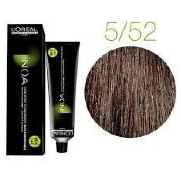 L'Oreal Inoa Ammonia Free Hair Color 60G 5.52 Light Mahogany Iridescent Brown