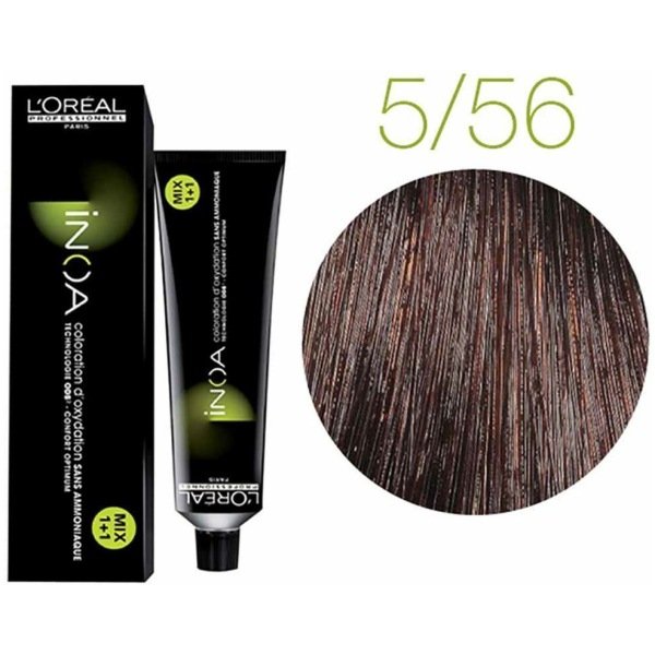 L'Oreal Inoa Ammonia Free Hair Color 60G 5.56 Light Mahogany Red Brown