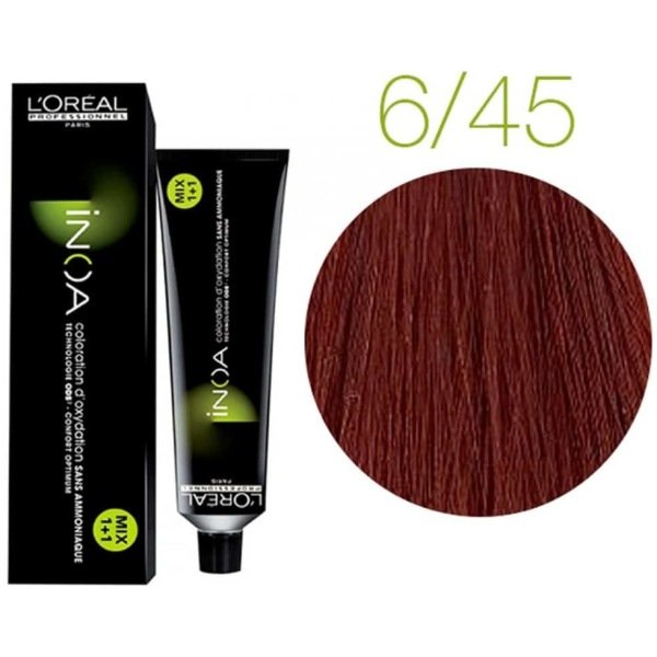 L'Oreal Inoa Ammonia Free Hair Color 60G 6.45 Dark Copper Mahogany Blonde