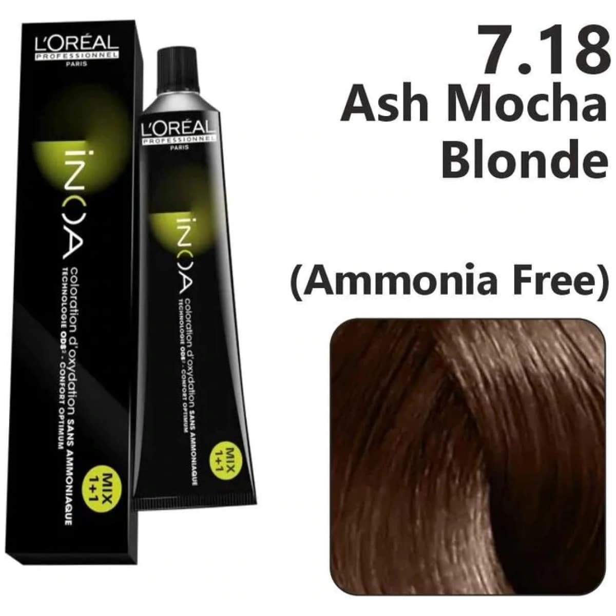 L'Oreal Inoa Ammonia Free Hair Color 60G 7.18 Ash Mocha Blonde