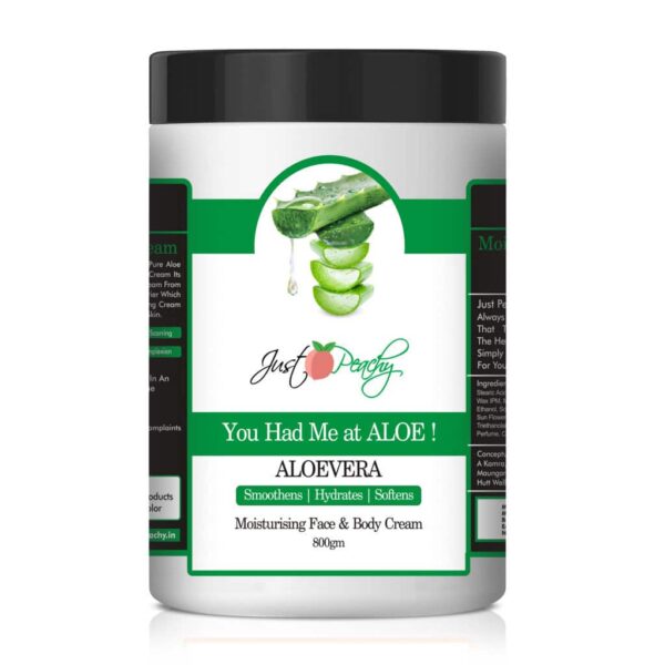 Just Peachy"You Had Me At Aloe!" Aloevera Face And Body Cream Enriched With Tulsi And Sunflower Oil 800Gm