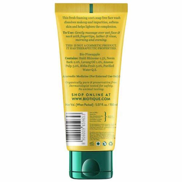 Biotique Pineapple Oil Balancing Face Wash 150Ml - Image 2