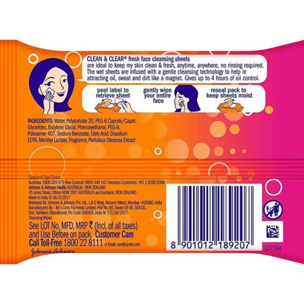 Clean And Clear Facial Wipes 20 Pieces - Image 2
