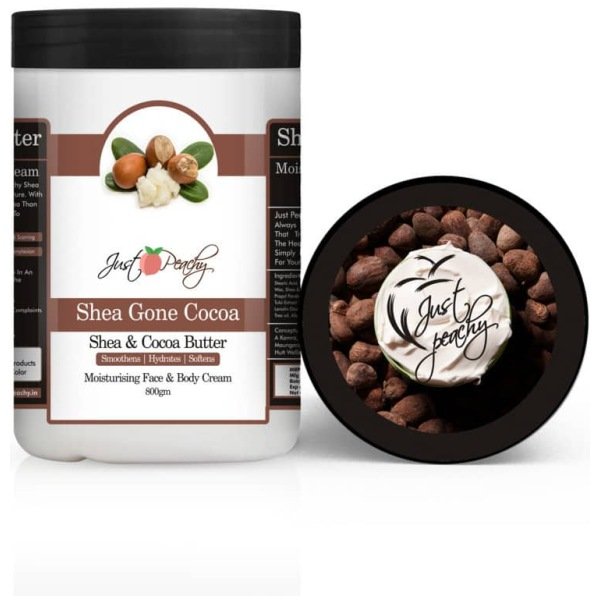 Just Peachy Shea Gone Cocoa Face And Body Cream Enriched With Tea Tree And Sunflower Oil 800Gm