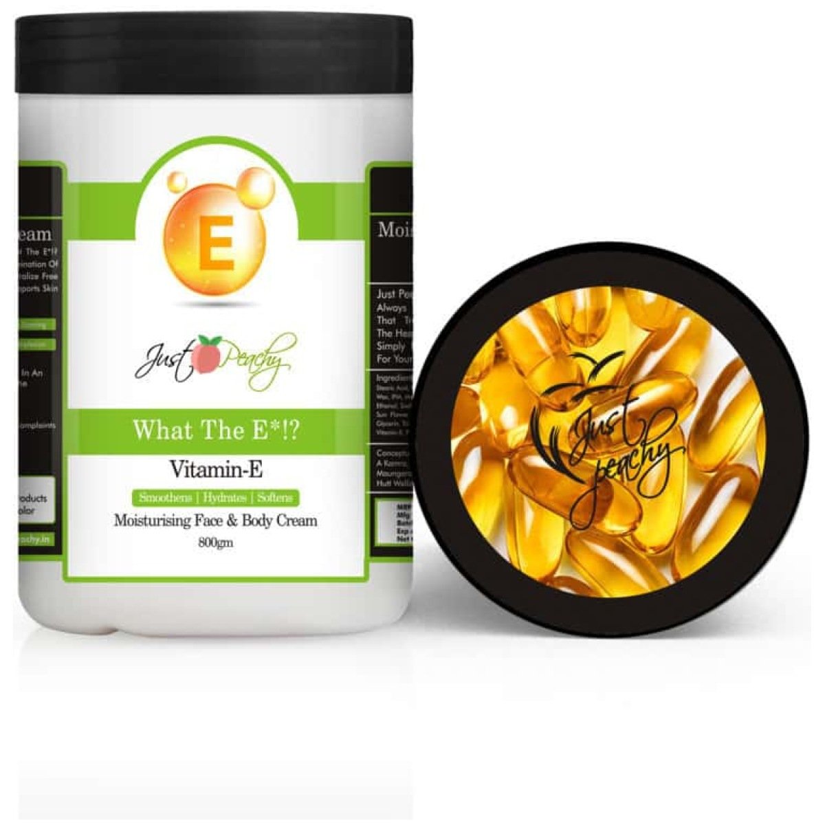 Just Peachy What The E*!? Vitamin E Face And Body Cream Enriched With Tulsi Tea Tree And Sunflower Oil 800Gm