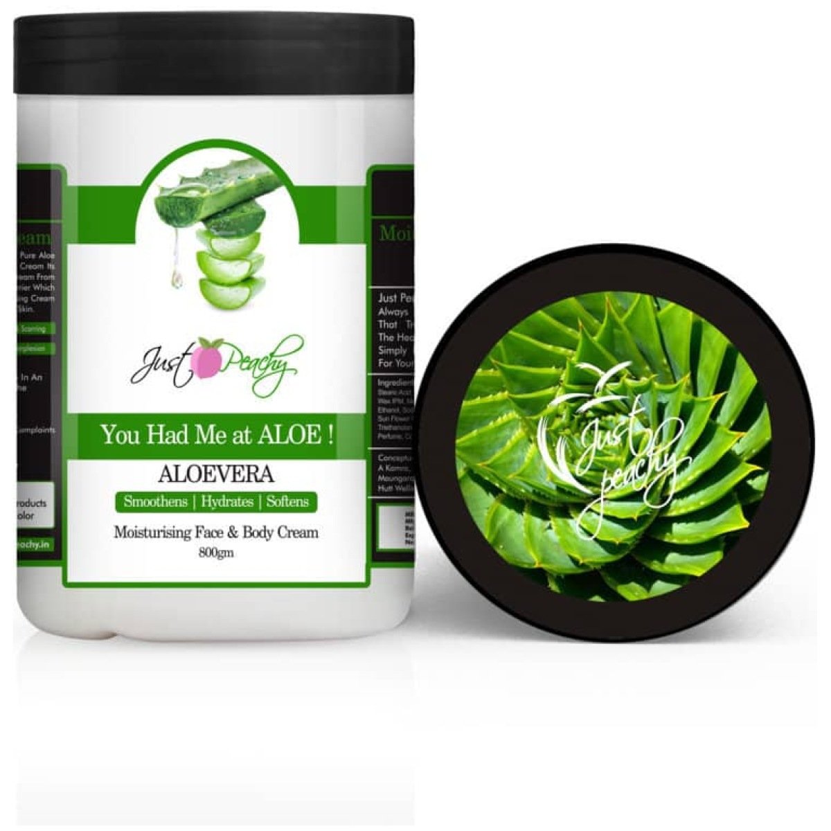 Just Peachy"You Had Me At Aloe!" Aloevera Face And Body Cream Enriched With Tulsi And Sunflower Oil 800Gm