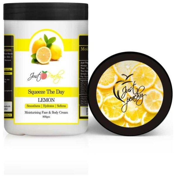 Just Peachy Squeeze The Day Lemon Face And Body Cream Enriched With Tea Tree And Almond Oil 800Gm