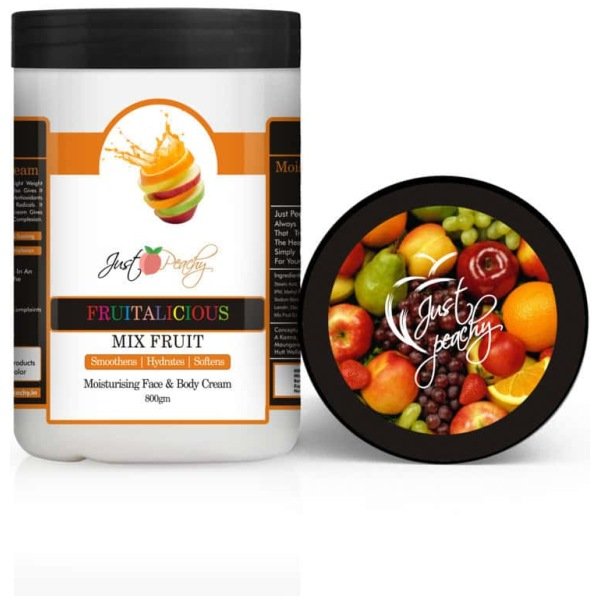 Just Peachy Fruitalicious Mix Fruit Face And Body Cream Enriched With Tulsi And Sunflower Oil 800Gm