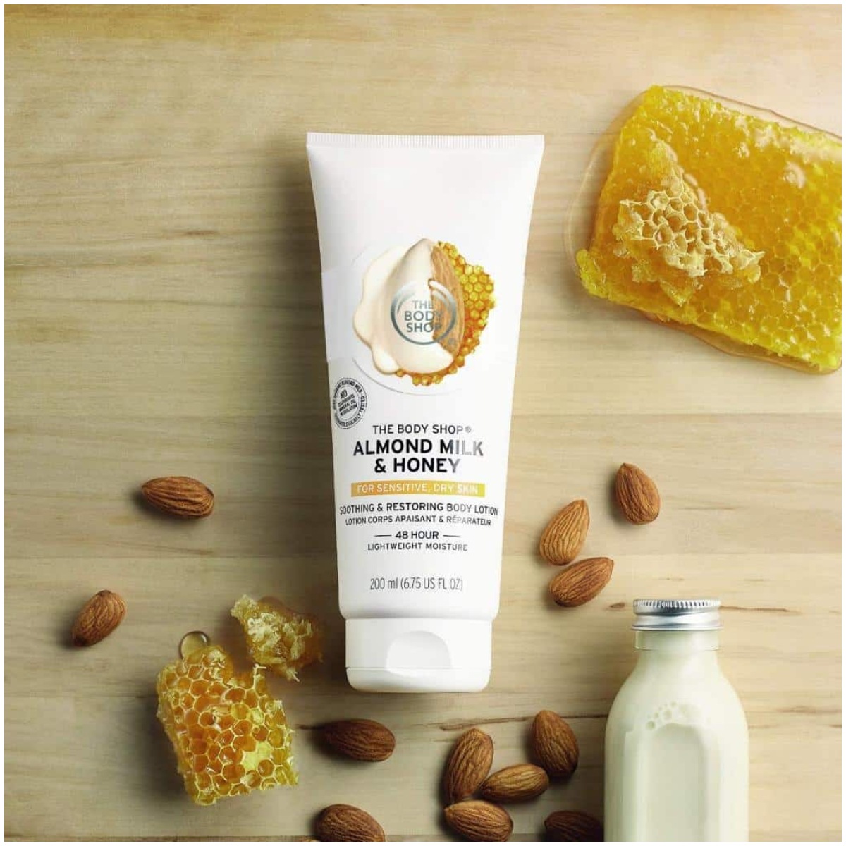 The Body Shop Almond Milk And Honey Soothing And Restoring Body Lotion 200Ml - Image 3