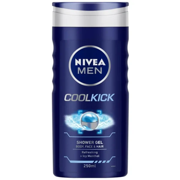 Nivea Men Shower Gel Cool Kick For Body,Face & Hair 250Ml