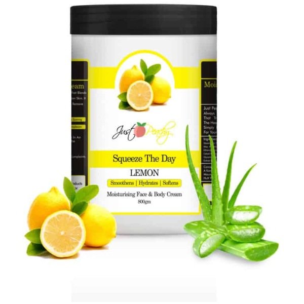Just Peachy Squeeze The Day Lemon Face And Body Cream Enriched With Tea Tree And Almond Oil 800Gm