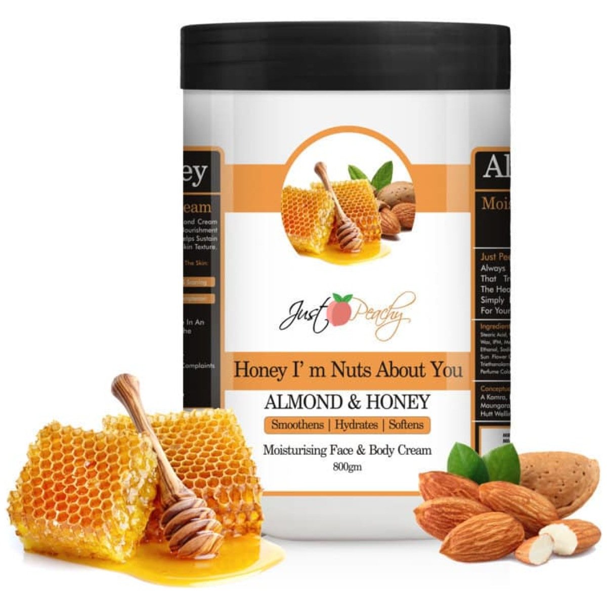 Just Peachy Honey Im Nuts About You Honey And Almond Face And Body Cream Enriched With Tea Tree And Sunflower Oil 800Gm