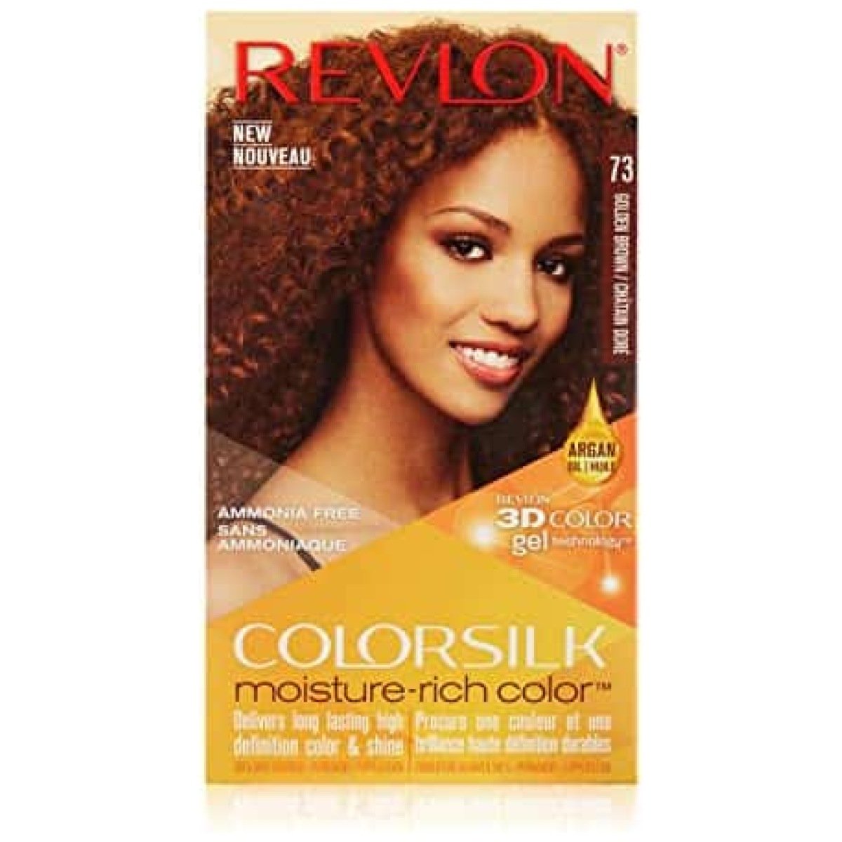  Revlon Colorsilk Moisture Rich 3D Color Gel Permanent 73 Golden Brown (40Ml+40Ml+11.8Ml)