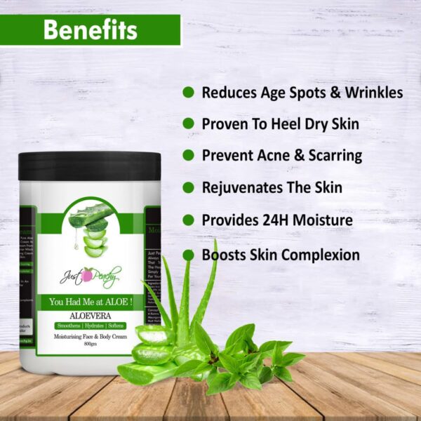 Just Peachy"You Had Me At Aloe!" Aloevera Face And Body Cream Enriched With Tulsi And Sunflower Oil 800Gm