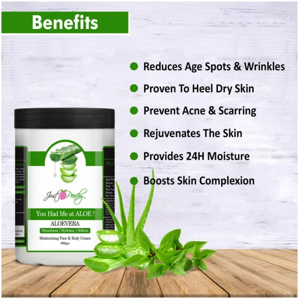Just Peachy"You Had Me At Aloe!" Aloevera Face And Body Cream Enriched With Tulsi And Sunflower Oil 800Gm