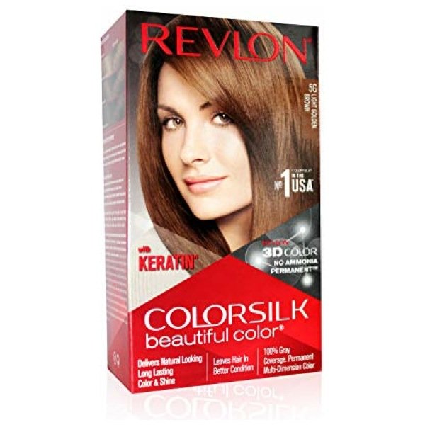 Revlon Colorsilk Beautiful 3D Color Ammonia Free Permanent 54 Light Golden Brown (40Ml+40Ml+11.8Ml)
