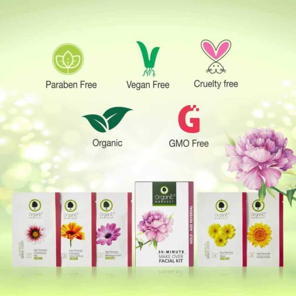 Organic Harvest 30 Minute Make Over Age Reversal Gold Facial Kit - Image 2