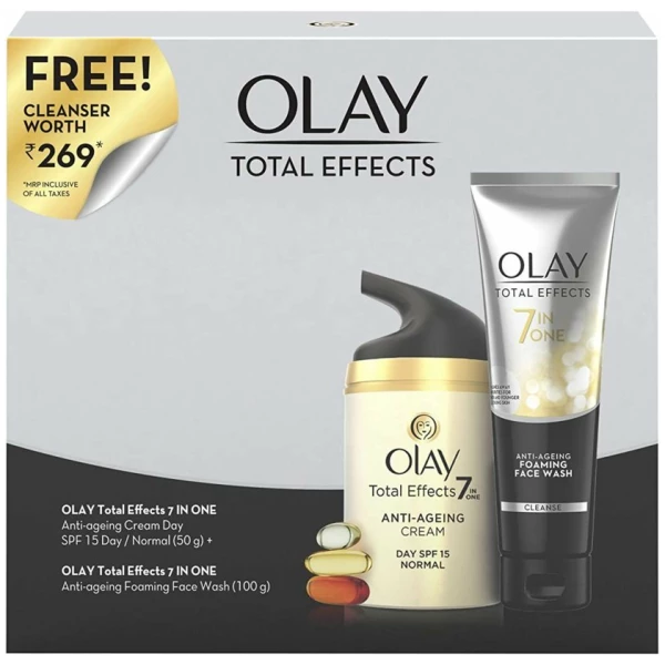 Olay Total Effects Day Anti-Aging Moisturiser Spf 15 + Cleanser Combo Kit