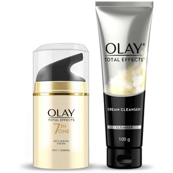 Olay Total Effects Day Anti-Aging Moisturiser Spf 15 + Cleanser Combo Kit - Image 2