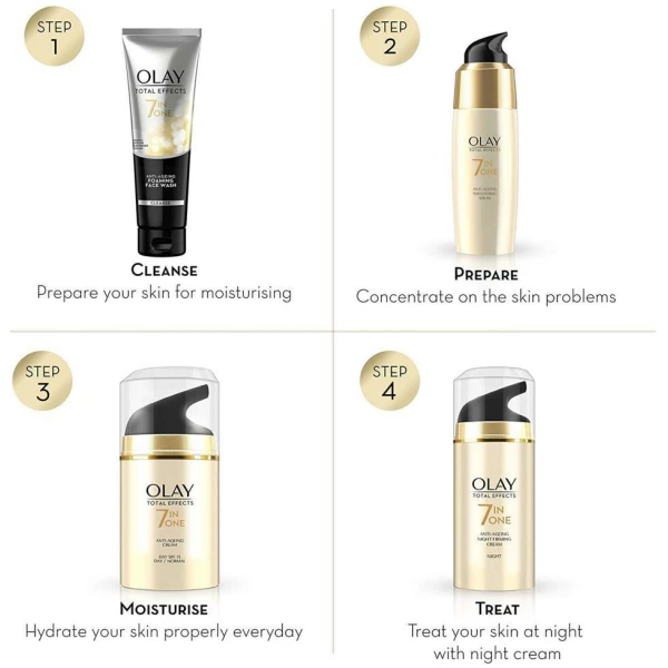 Olay Total Effects Day Anti-Aging Moisturiser Spf 15 + Cleanser Combo Kit - Image 3