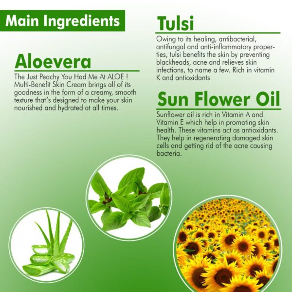 Just Peachy"You Had Me At Aloe!" Aloevera Face And Body Cream Enriched With Tulsi And Sunflower Oil 800Gm