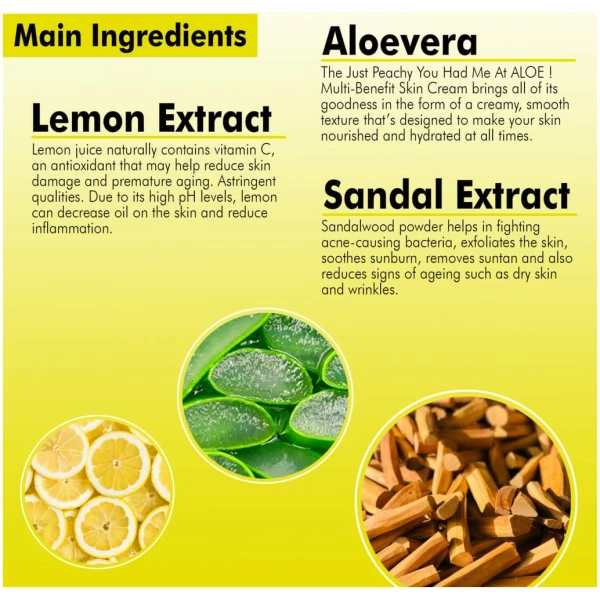 Just Peachy Squeeze The Day Lemon Face And Body Cream Enriched With Tea Tree And Almond Oil 800Gm