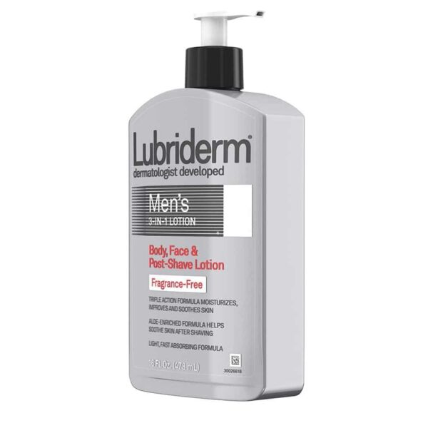 Lubriderm Mens 3-In-1 Fragrance-Free Lotion 16 Fl. Oz. 473Ml - Image 2