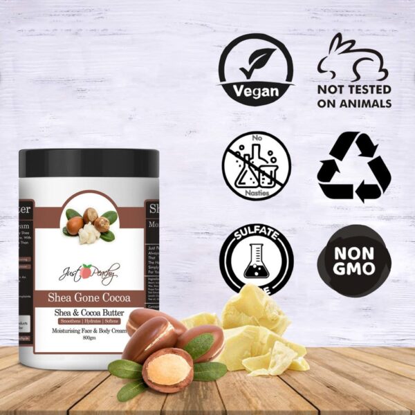 Just Peachy Shea Gone Cocoa Face And Body Cream Enriched With Tea Tree And Sunflower Oil 800Gm