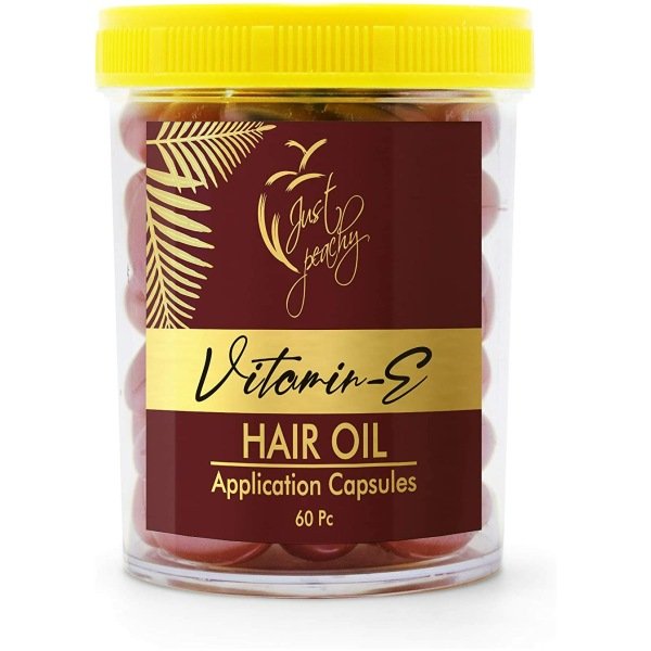Just Peachy Advanced Care Vitamin-E And Aloevera Hair Oil Application Capsule 60 Capsules Maroon