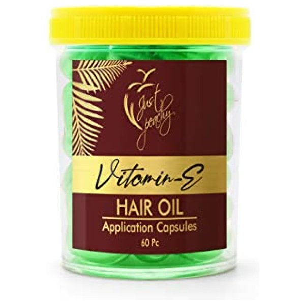 Just Peachy Advanced Care Vitamin-E And Aloevera Hair Oil Application Capsule 60 Capsules Green