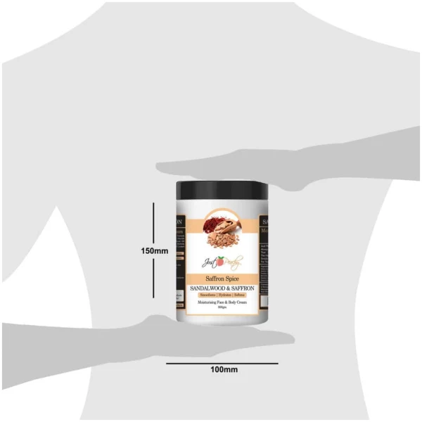 Just Peachy Saffron Spice Sandalwood Face And Body Cream Enriched With Tea Tree And Almond Oil 800Gm