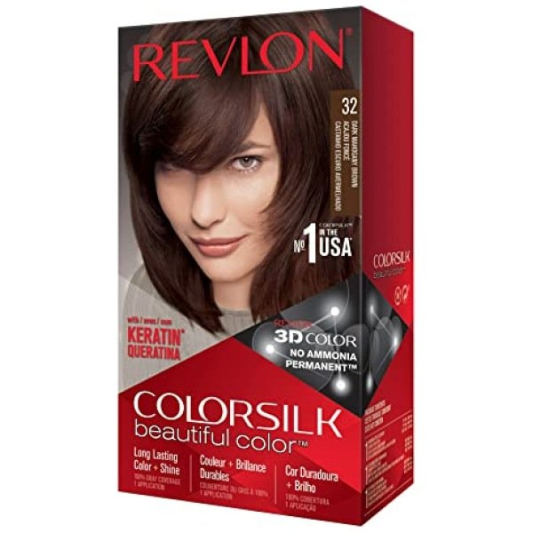 Revlon Colorsilk Beautiful 3D Color Ammonia Free Permanent 32 Dark Mahogany Brown (40Ml+40Ml+11.8Ml)