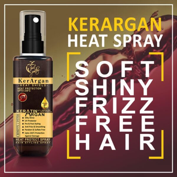 Just Peachy KerArgan Keratin + Argan Oil Vitamin E Heat Protect Spray 100ml