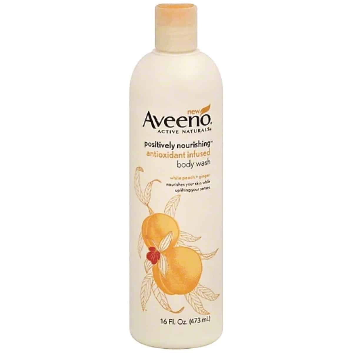 Aveeno Positively Nourishing Antioxidant Body Wash With White Peach And Ginger 473Ml