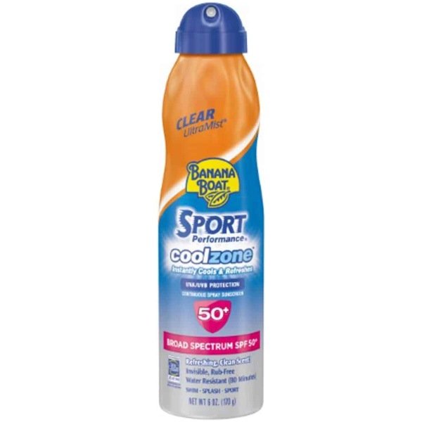 Banana Boat Clear Ultramist Sport Coolzone SPF50+ Pa+++ Sunscreen Lotion Continuous Spray 170G