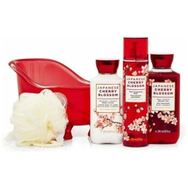 Bath And Body Works  Japanese Cherry Tub Gift Set