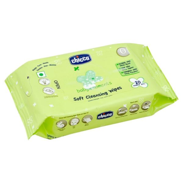 Chicco Baby Moments Soft Cleansing Wipes 20Pcs